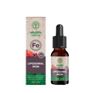 Fier lipozomal, aromă căpșuni și merișoare, 30 ml - Ekolife Natura