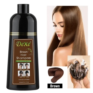 Șampon natural nuanțator pentru vopsirea părului în ȘATEN pentru femei și bărbați, 400 ml, Dexe - Img 3