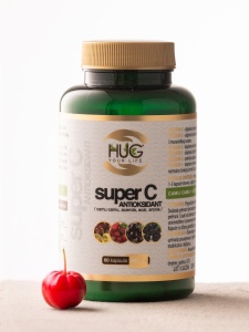 Super C Antioxidant - vitamina C naturală din patru tipuri de fructe, 60 capsule, Hug Your Life