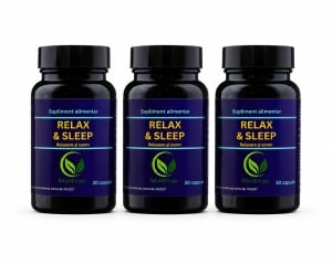 Set 3 flacoane Relax & Sleep - pentru somn odihnitor, 3x30 capsule - Bunăstare din Natură