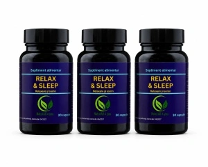 Set 3 flacoane Relax & Sleep - pentru somn odihnitor, 3x30 capsule - Bunăstare din Natură