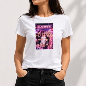 Tricou alb dama Black Pink 1