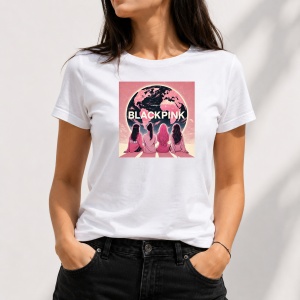 Tricou alb dama Black Pink 3