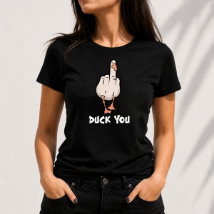 Tricou negru dama DUCK YOU