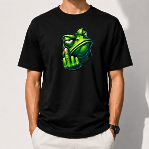 Tricou negru unisex FROG