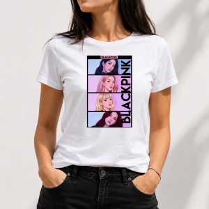 Tricou alb dama Black Pink 4