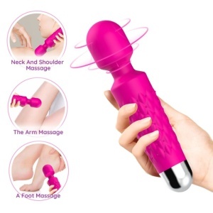 Aparat de Masaj Magic Wand cu Cap Super Flexibil Armony Postman – Fucsia, 9 Vibrații, Impermeabil, USB