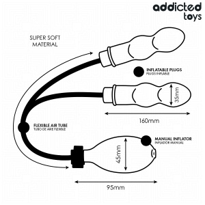 Dop Anal Dublu Gonflabil din Silicon Medical Addicted Toys – Model Inovator cu Sistem Dublu de Umflare și Dimensiune Reglabilă - Img 2