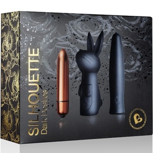 Kit Dark Desire Silhouette – Set de lux cu iepuraș, manșon și glonț vibrant - Img 5