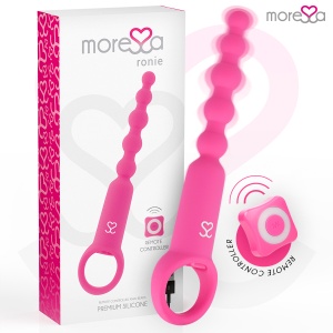 Lanț Anal Vibrant cu Telecomandă Moressa Ronie – Din Silicon Medical, cu 7 Moduri de Vibrație și Mărgele Progresive (Roz) - Img 3