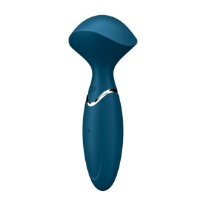 Mini Baghetă Masaj Satisfyer Mini Wand-er Albastru – 12 Vibrații, Impermeabil IPX7, USB - Img 2