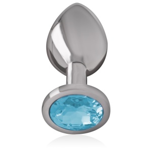 Plug Anal de Lux din Aluminiu Intense – Cu Cristal Albastru Strălucitor, Mărimea S (7 cm) - Img 3