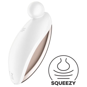 Stimulator Clitoridian Lay-On Satisfyer Spot On 2 - Alb, 12 Vibrații, IPX7, USB Magnetic
