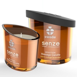Swede – Lumânare de Masaj „Senze Seduction” (Cuișoare, Portocale & Lavandă): Ulei Hrănitor, 50 ml