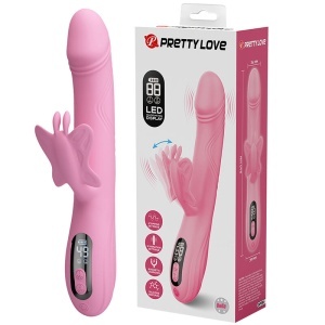 Vibrator Bella Rabbit din silicon, stimulare fluture pentru clitoris, afișaj LED, 9 viteze + 4 moduri atingere, Roz - Img 8
