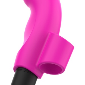 Vibrator cu degetar din silicon roz neon - Img 3