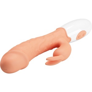 Vibrator iepuraș din silicon culoarea pielii - Img 6