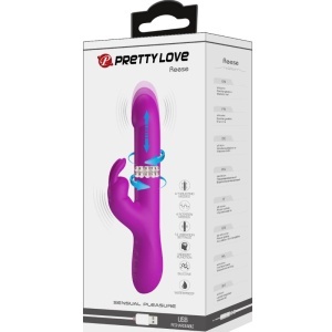 Vibrator Iepure cu Rotație și Împingere Pretty Love Reese Violet – Multi-Funcții, Impermeabil, USB - Img 8