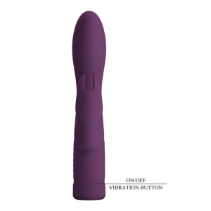 Vibrator Olivia Rabbit din silicon, dublă stimulare punct G și clitoris, reîncărcabil magnetic, Violet - Img 3