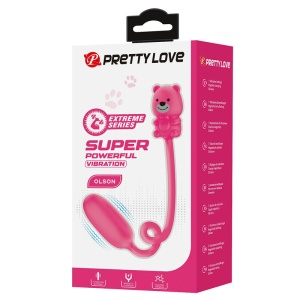 Vibrator Olson Pretty Love din silicon, cu controler cu fir în formă de urs, reîncărcabil magnetic, 7 moduri de vibrație, Roz - Img 8