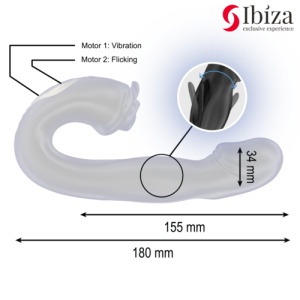 Vibrator Reîncărcabil cu Efect de Mișcare și 2 Motoare - IBIZA Rose - Img 2
