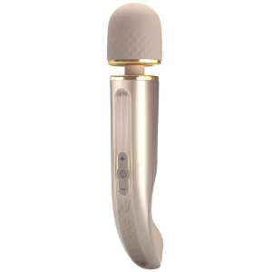 Aparat de Masaj Magic Wand Mare Champagne – Șampanie, 5 Viteze, 7 Vibrații, USB