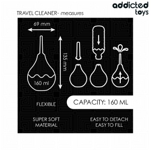 Duș Anal pentru Calatorie, Addicted Toys Travel – Irigator Ergonomic Mărimea M (160 ml) - Img 3