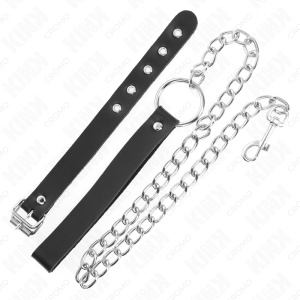 Inel de Penis din Piele cu Curea și Lanț Metalic 60 cm - Img 3