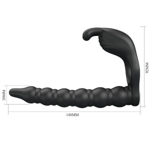 Inel de Penis Vibrant Blackney cu Plug Anal – Erecții Ferme, 7 Moduri de Vibrație și Design Ergonomic - Img 2