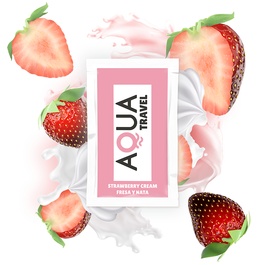 Lubrifiant Intim Aqua Travel – Aromă de Cremă de Căpșuni, 6 ml (Format Voiaj)