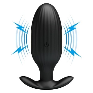 Plug Anal cu Electroșocuri și Vibrații Jefferson E-Stim – Silicon Premium, Control prin Aplicație și Conector la 90 de Grade (Negru) - Img 6