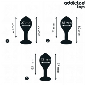 Set de 3 Plug-uri Anale Progresive din Silicon cu Bijuterie Addicted Toys – Dimensiuni S, M, L - Img 2