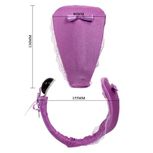 Tanga cu Vibrator Discreet și Telecomendă Liliac – Fără Curele Laterale, Rază 15m - Img 5