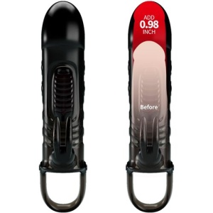 Teacă pentru Penis SLOANE Rabbit Negru – Vibrator Integrat și Stimulator Exterior - Img 5