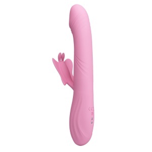 Vibrator Bella Rabbit din silicon, stimulare fluture pentru clitoris, afișaj LED, 9 viteze + 4 moduri atingere, Roz - Img 5