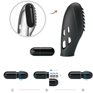 Vibrator pentru deget din silicon negru - Img 6