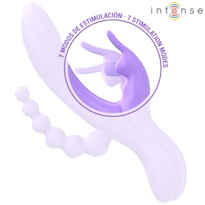 Vibrator Triplu Miko Rabbit & Stimulator & Anal, 7 Vibrații, Mov - Img 5