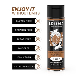 BRUMA – Ulei de Masaj Premium 3 în 1 cu Efect de Încălzire și Aromă de Cupcake, 100 ml - Img 3