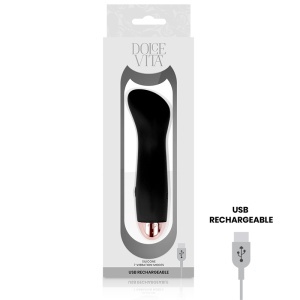 Dolce Vita – Vibrator Compact Reîncărcabil „One Black” (7 Viteze, Silențios, 12.5 cm) - Img 2