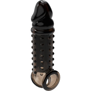 Extensie și Teacă Penis V11 Neagră – Texturată, Flexibilă și Ajustabilă - Img 2