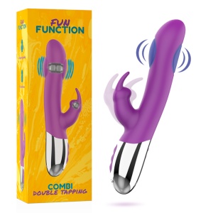 Fun Function - Vibrator Iepuraș Combi Double Tapping cu dublă stimulare, cadou lubrifiant - Img 7