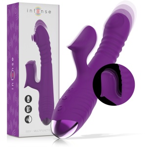 INTENSE - Vibrator Iggy Multifuncțional Reîncărcabil Up & Down cu Stimulator Clitoral, Mov