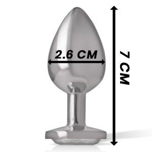 Plug Anal de Lux din Aluminiu Intense – Cu Cristal Argintiu Strălucitor, Mărimea S (7 cm) - Img 5