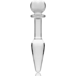 Plug Anal din Sticlă Borosilicată Ibiza Nebula – Model 7 Transparent/Roz, Lungime Generoasă și Jocuri Termice (13.5 cm) - Img 5