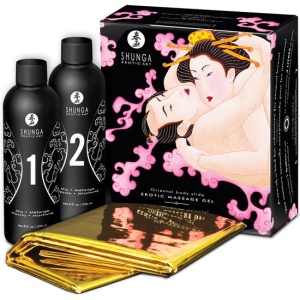 Shunga – Kit Masaj Erotic Corp-la-Corp: Ediție „Oriental” (Căpșuni și Cava), 4L