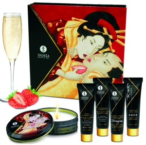 Shunga – Kit Secret Geisha: Ediție Specială Căpșuni și Cava, 5 Piese - Img 2