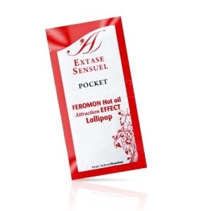 Ulei de Masaj Extase Sensual cu Feromoni – Efect de Căldură, Aromă Lollipop, 10 ml