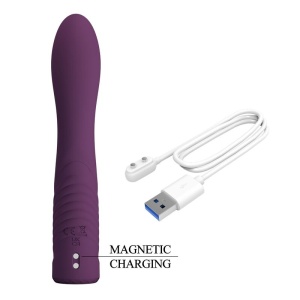 Vibrator Olivia Rabbit din silicon, dublă stimulare punct G și clitoris, reîncărcabil magnetic, Violet - Img 7
