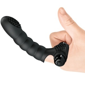Vibrator pentru deget Pretty Love Alexander din silicon, 10 moduri de vibrație, Negru
