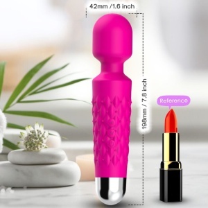 Aparat de Masaj Magic Wand cu Cap Super Flexibil Armony Postman – Fucsia, 9 Vibrații, Impermeabil, USB - Img 2